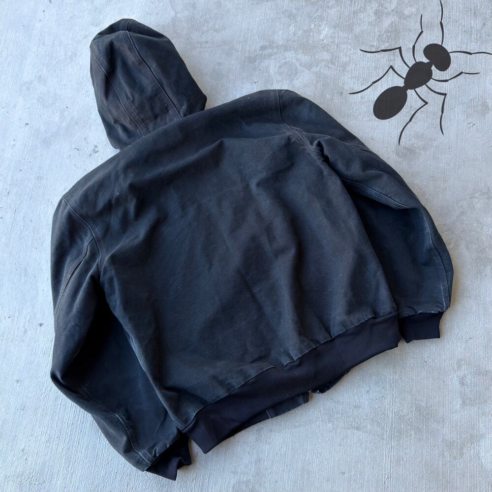 Vintage Y2K Carhartt J131 black active hooded work wear jacket - Picture 6 of 7